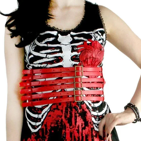 TOO FAST - BLEEDING RIBCAGE DRESS - Picture 4 of 8